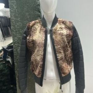 Ottimo Black and Tan Teddy Jacket for Women